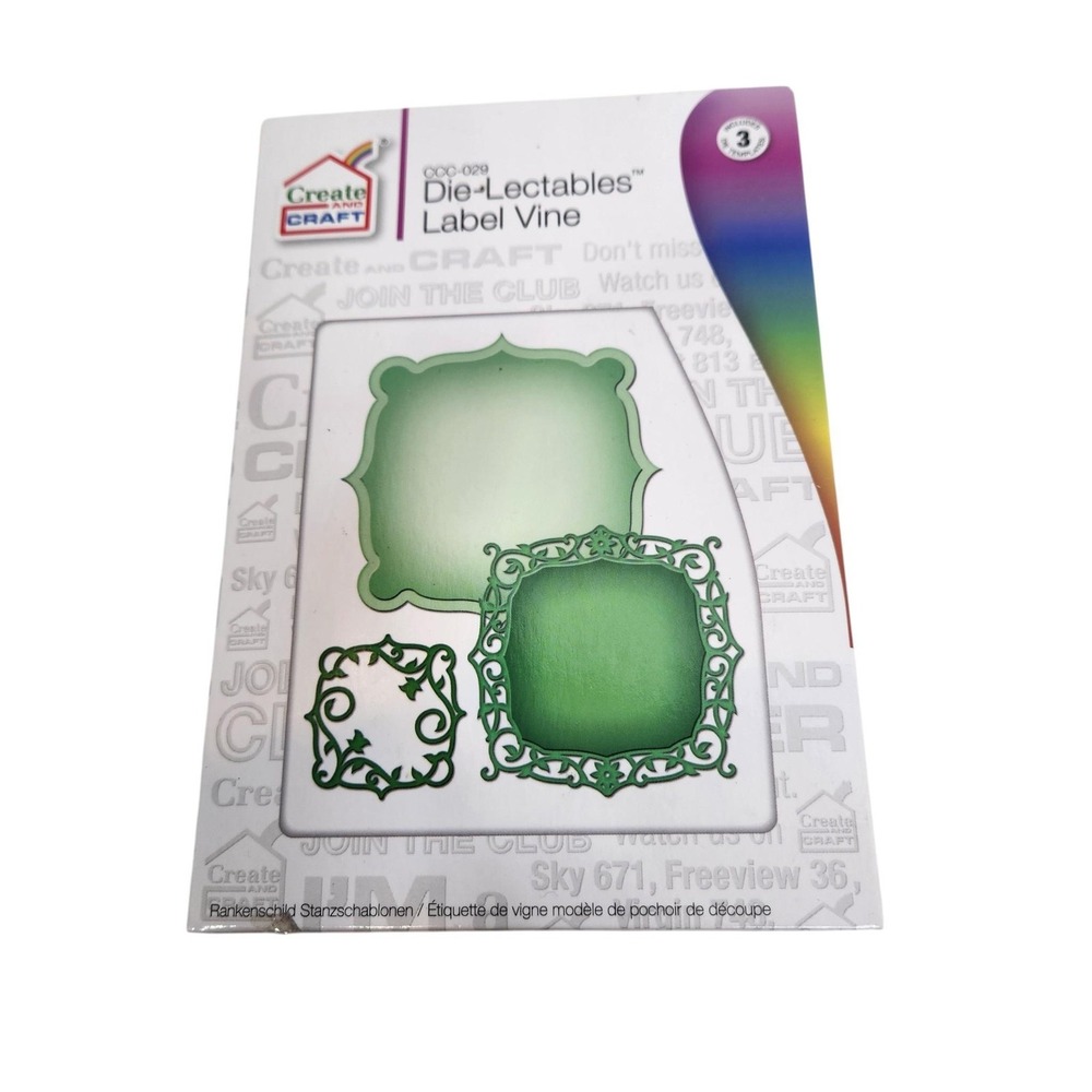 Spellbinders Create & Craft Die-Lectables Label Vine 3 Cutting Dies Set Craft